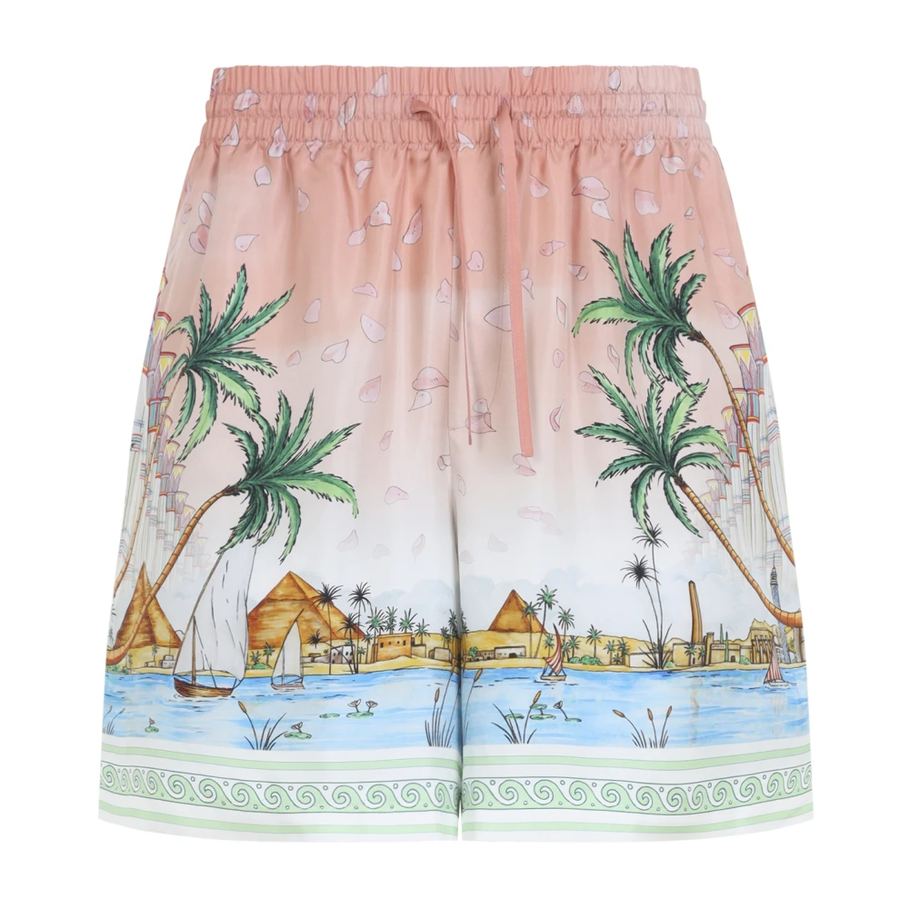 Casablanca Multicolor Silk Shorts - Male - Casual Shorts - S - Shorts