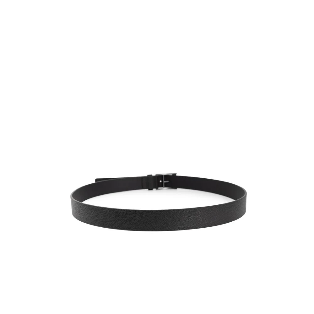 Calvin Klein Zwarte Leren Riem voor Mannen Black Heren