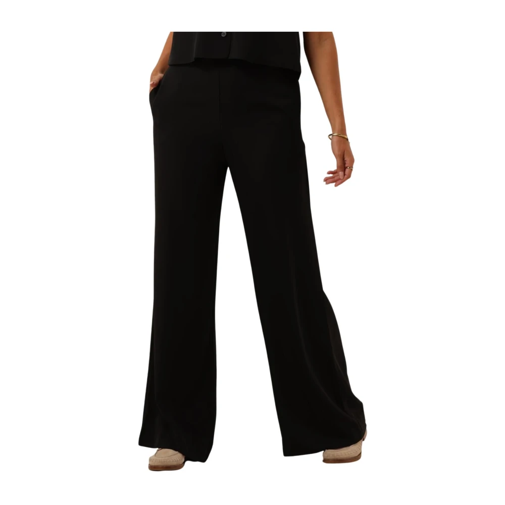moss copenhagen Wijde Hoge Taille Broek Black Dames