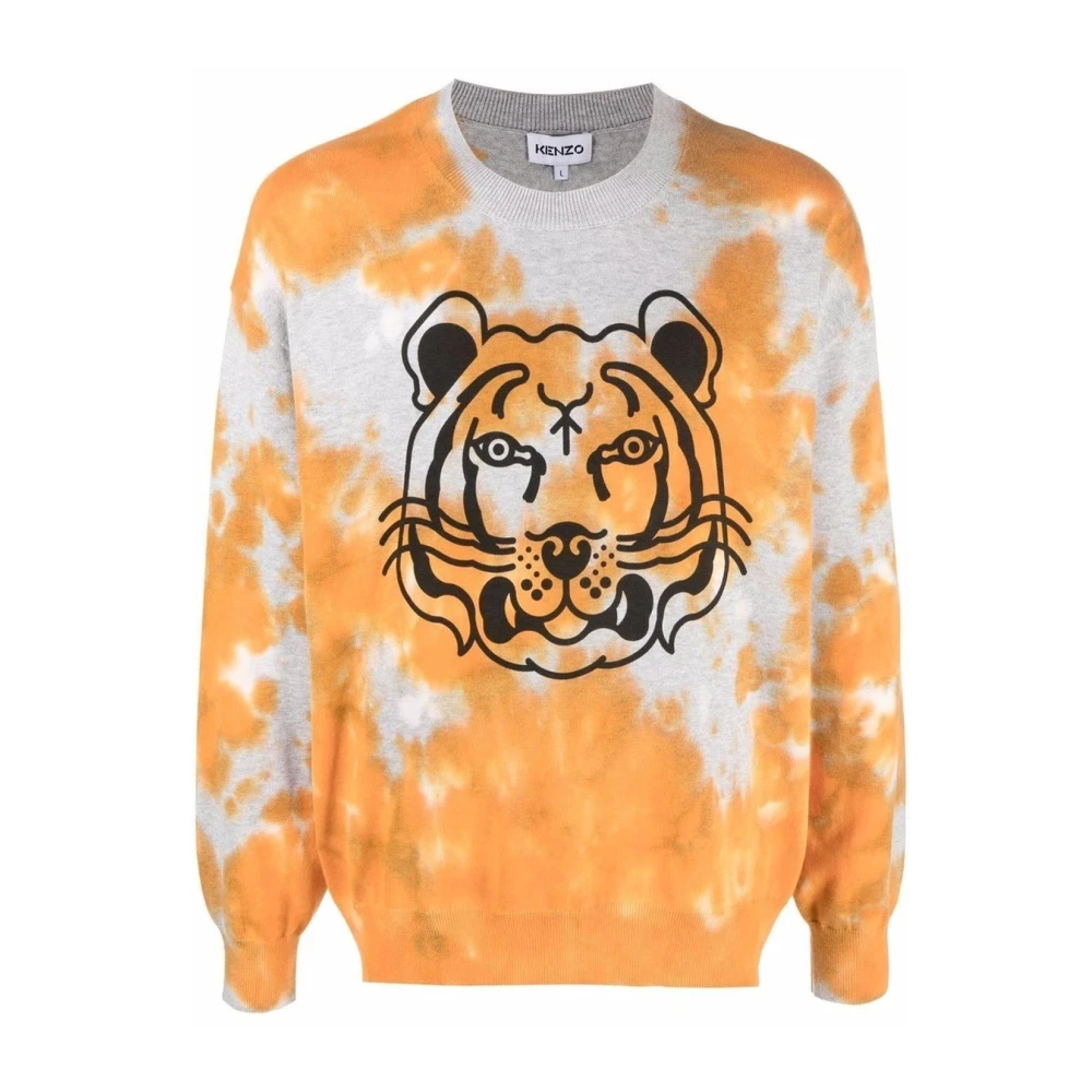 Kenzo Men's Orange Tie Dye Tiger Jumper - Sweatshirts - L - Sweatshirts & Hoodies