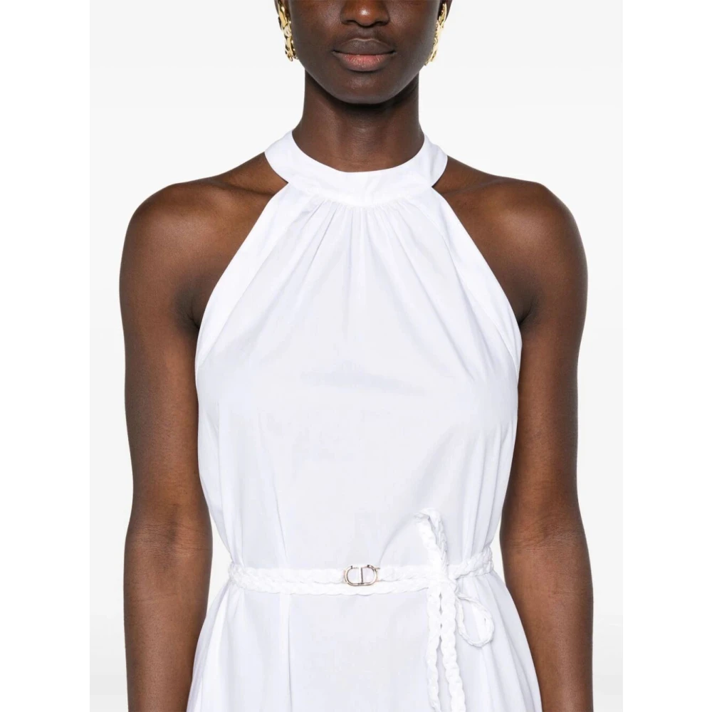 Twinset Lange jurk met riem White Dames