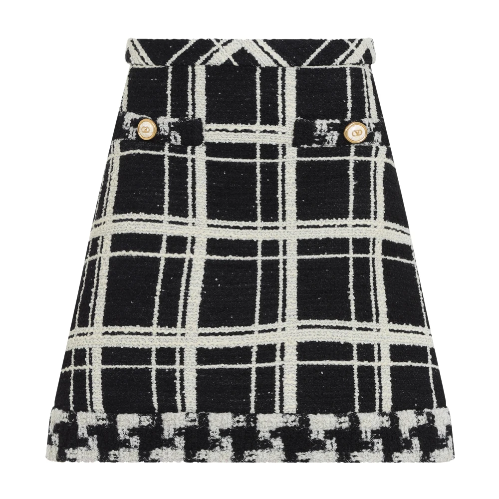 Valentino Elegante Zwarte en Ivoorkleurige Rok Black Dames