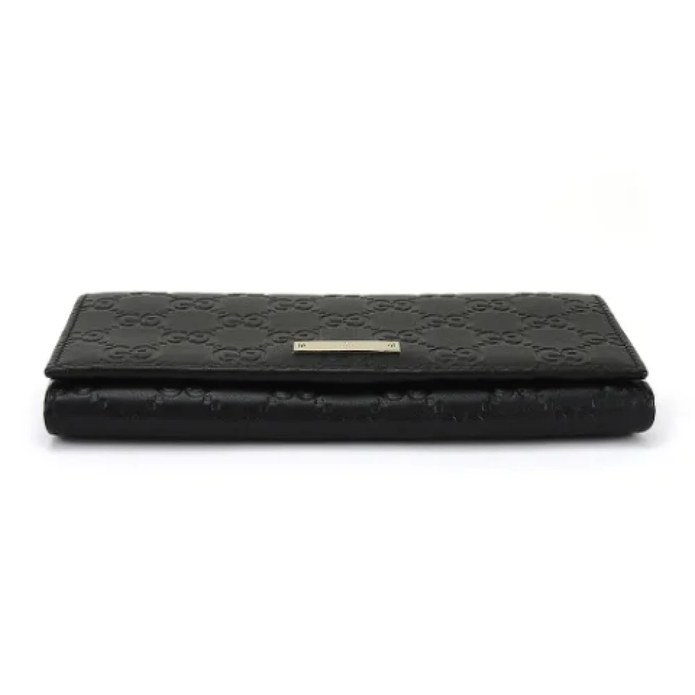 Gucci Vintage Pre-owned Leather wallets Black Dames
