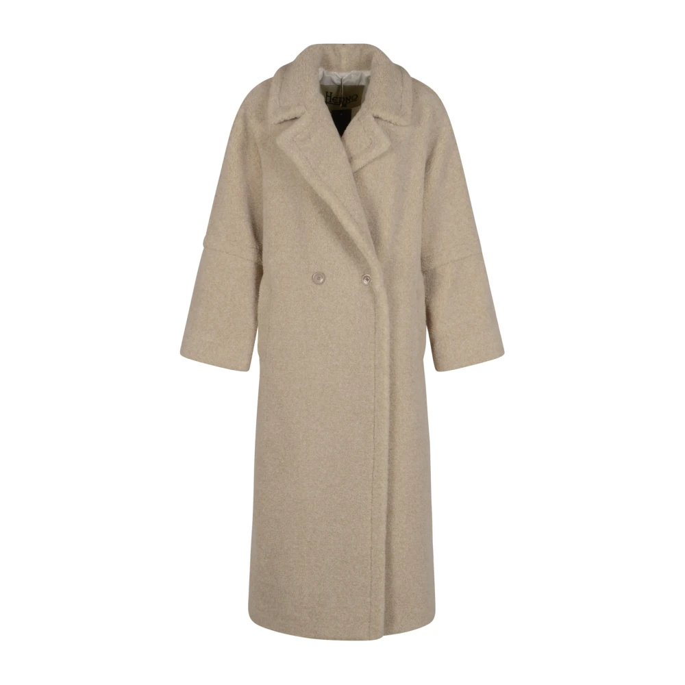 Herno Kvinno Beige Kappor & Rockar Dam, L, Belted Coats