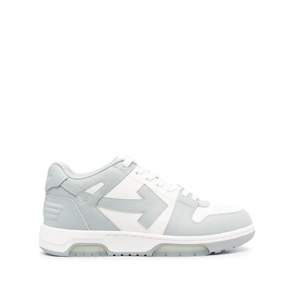 Off Pijl Logo Leren Sneakers Heren Schoenen Wit