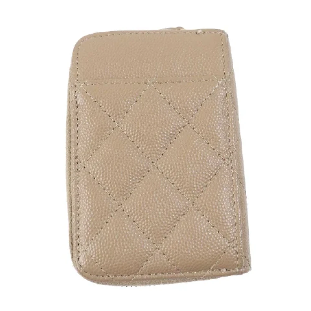 Chanel Vintage Pre-owned Leather wallets Beige Dames
