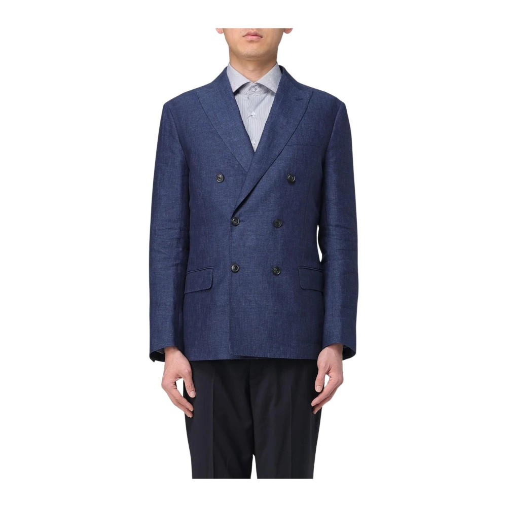 Fay Mannelijk Blauw Single-Breasted Blazer