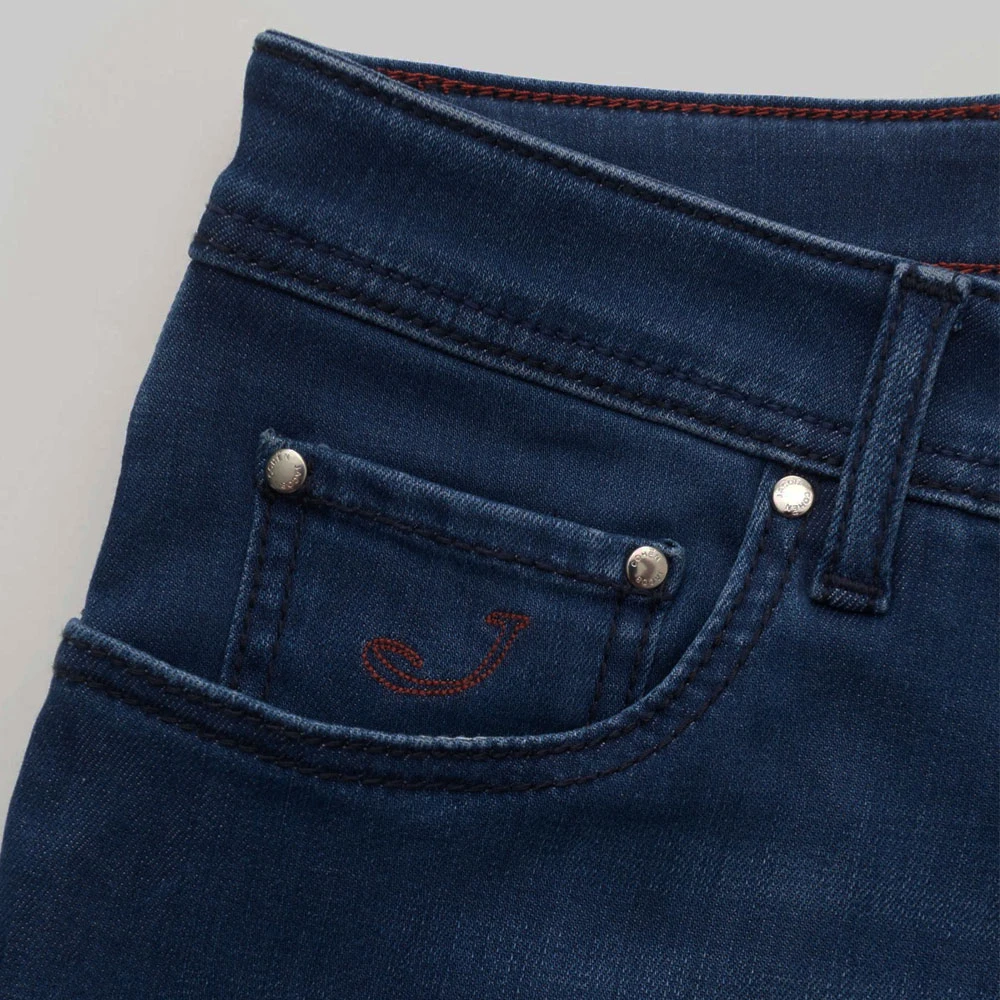 Jacob Cohën Slim Fit Blauwe Jeans Gemaakt in Italië Blue Heren