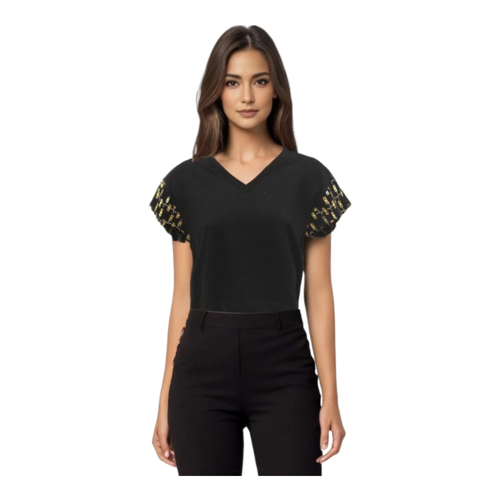 Gaudi Korte Mouw T-shirt Black Dames