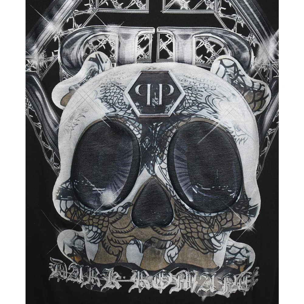 Philipp Plein Logo Print Katoenen T-shirt Black Heren