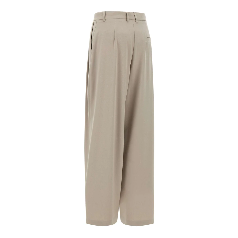 Kaos Crepe Broek Licht Grijs Beige Dames