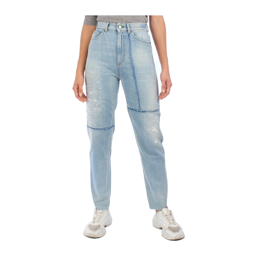 Emporio Armani Vrouw Blauw Denim Jeans Met Relaxed Fit