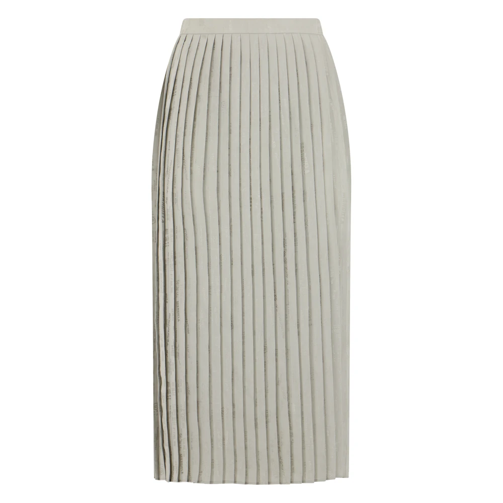 Mm6 Maison Margiela Donna Verde Gonna Midi Plissettata