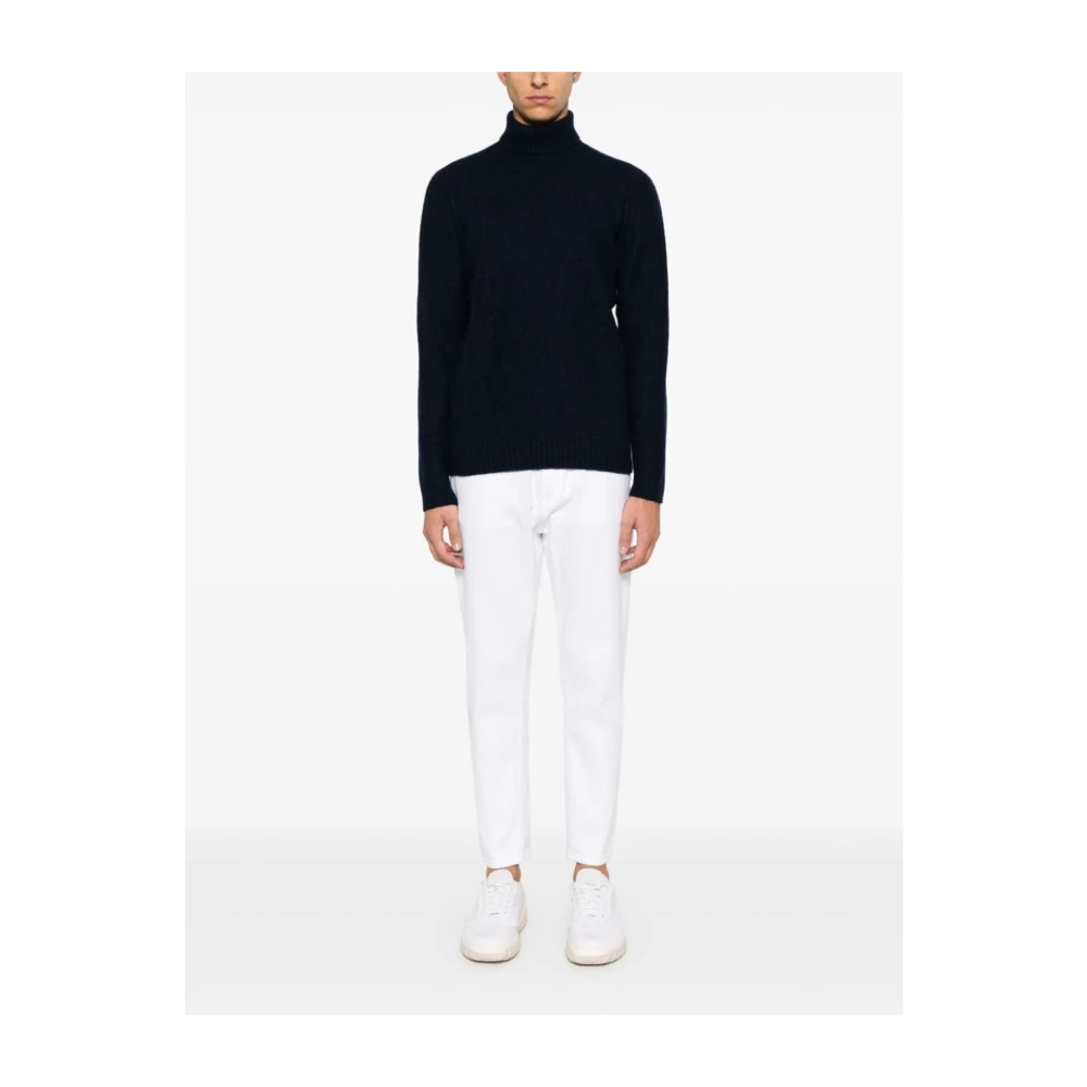 Dondup Witte katoenen broek met taps toelopende pijpen White Heren