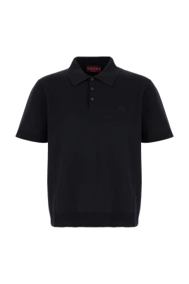 Silk Cotton Pikétröja med Broderi