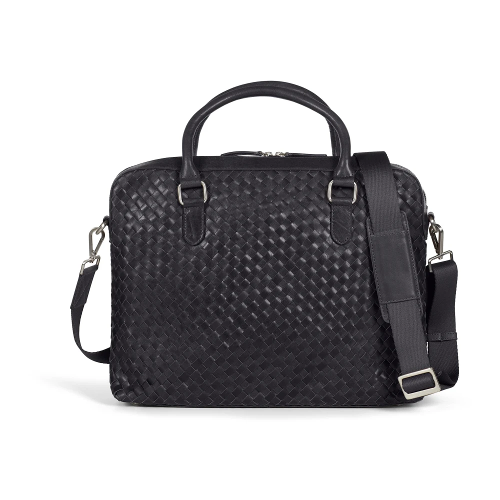 Geflochtene Schwarze Leder Laptoptasche - Howard London - Modalova