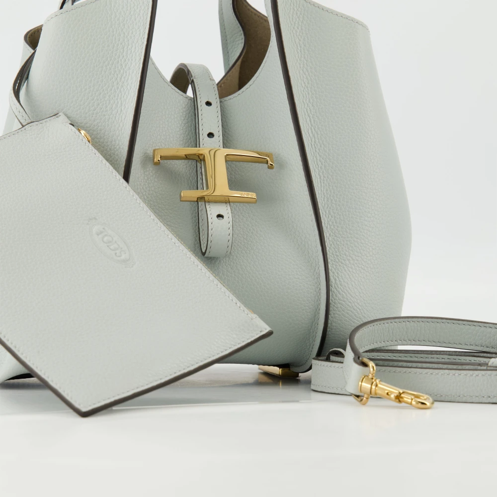 TOD'S Blauwe Leren T Timeless Shopper Blue Dames