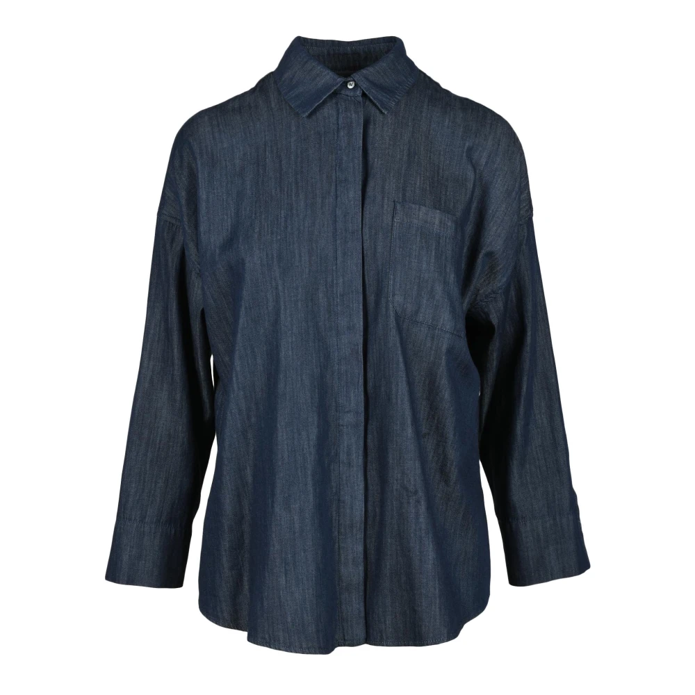 Max Mara Katoenen Overhemd Blue Dames