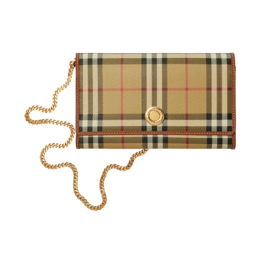 Burberry Women's Multicolor Cross Body Bags, One Size, Beige Chain Strap Flap Wallet