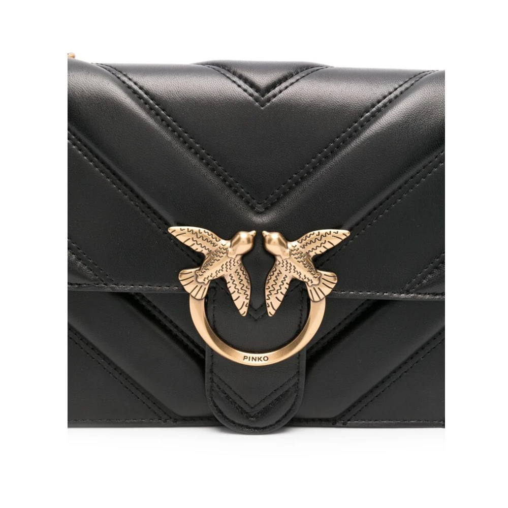 pinko Schoudertas met Chevron Quilting Black Dames