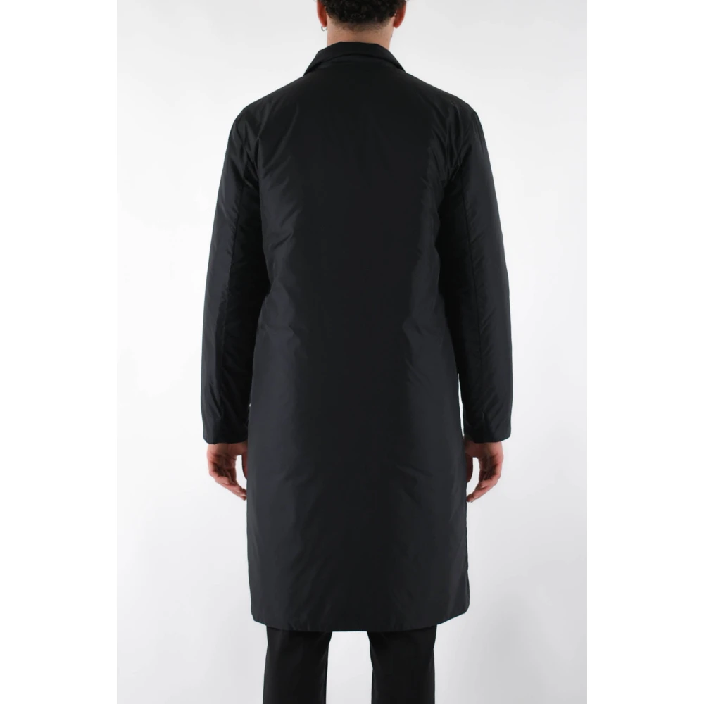 Aspesi Nylon Jas met Knopen aan de Voorkant Black Heren