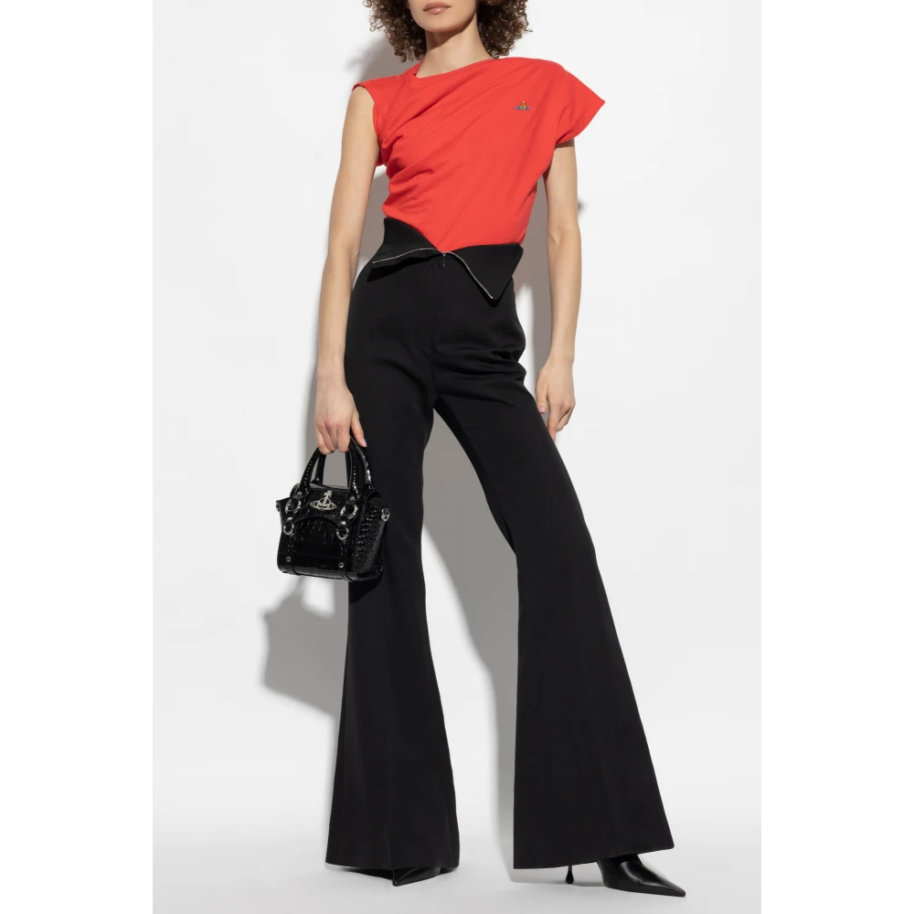 Vivienne Westwood Asymmetrisch T-shirt met logo Red Dames