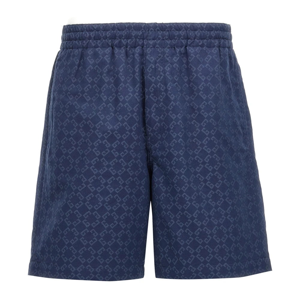 Givenchy Men's Blue Monogram Bermuda Shorts