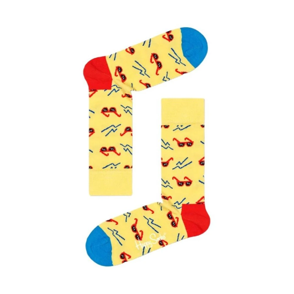 Happy Socks Gele Katoenen Crew Sokken Casual Stijl Multicolor Heren