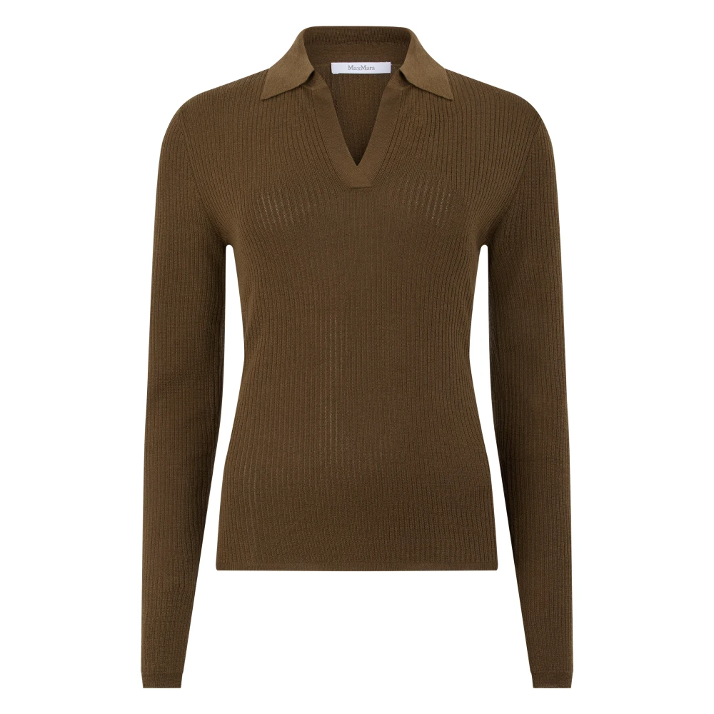 Max Mara , Polo Shirts, Female, Brown, S, Polo Shirt - Image 3