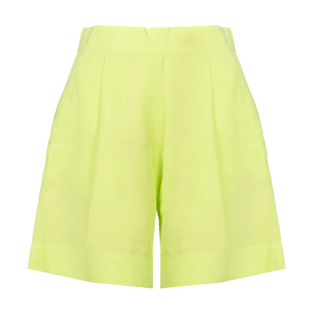 Liu Jo Donna Verde Shorts A Vita Alta E Vestibilità Ampia