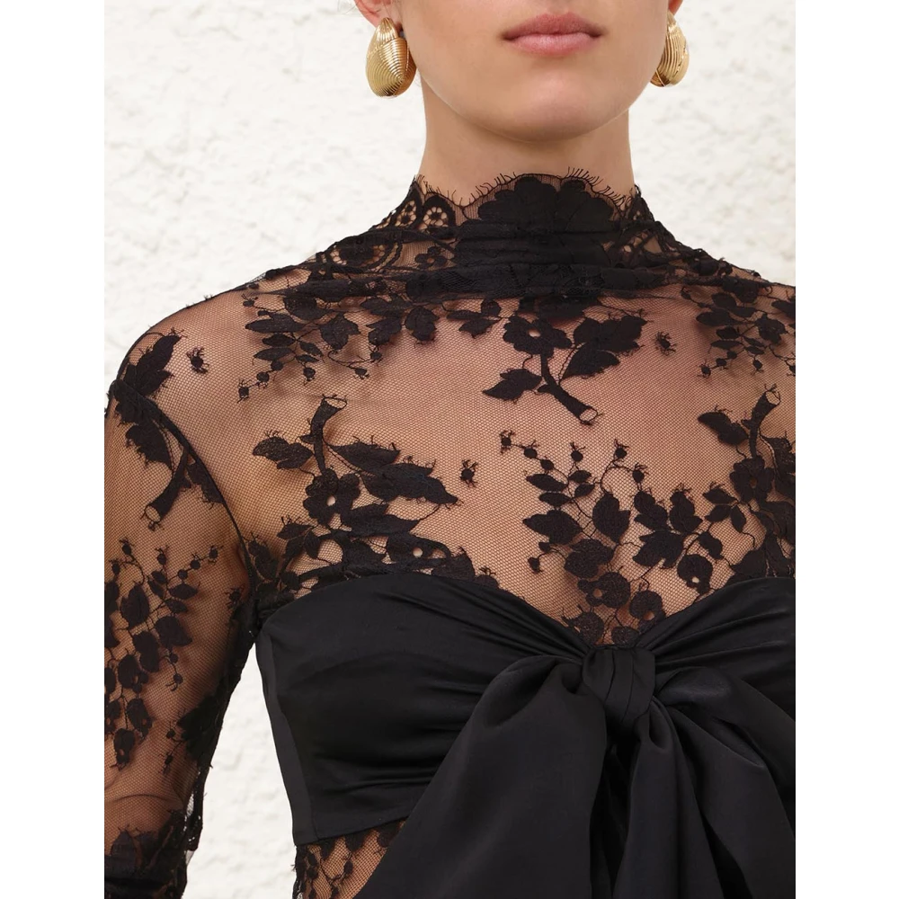 Zimmermann Zwart Kant Strik Bodice Illustratie Black Dames
