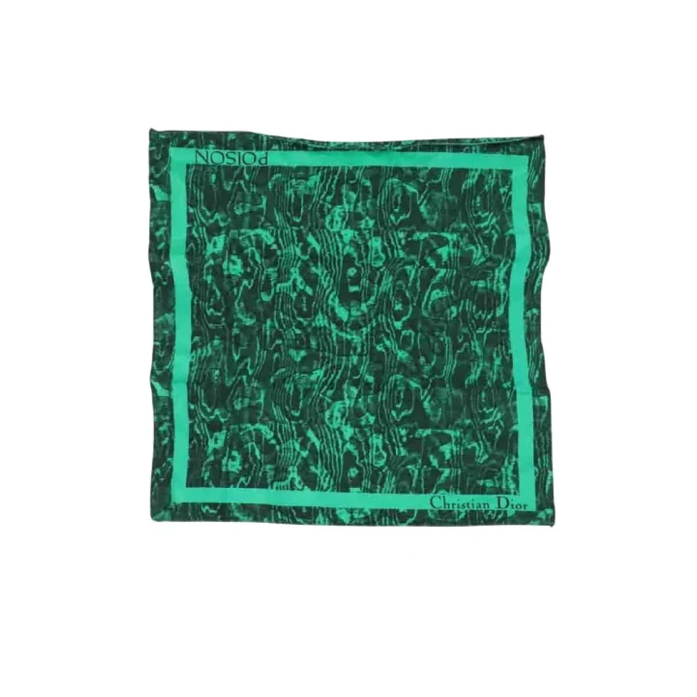 Dior Vintage Pre-owned Silk scarves Green Dames