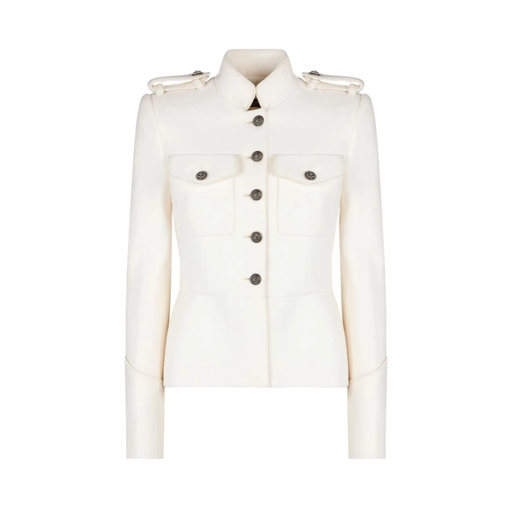 Dolce & Gabbana Militair-geïnspireerde wollen jas & mantel White Dames