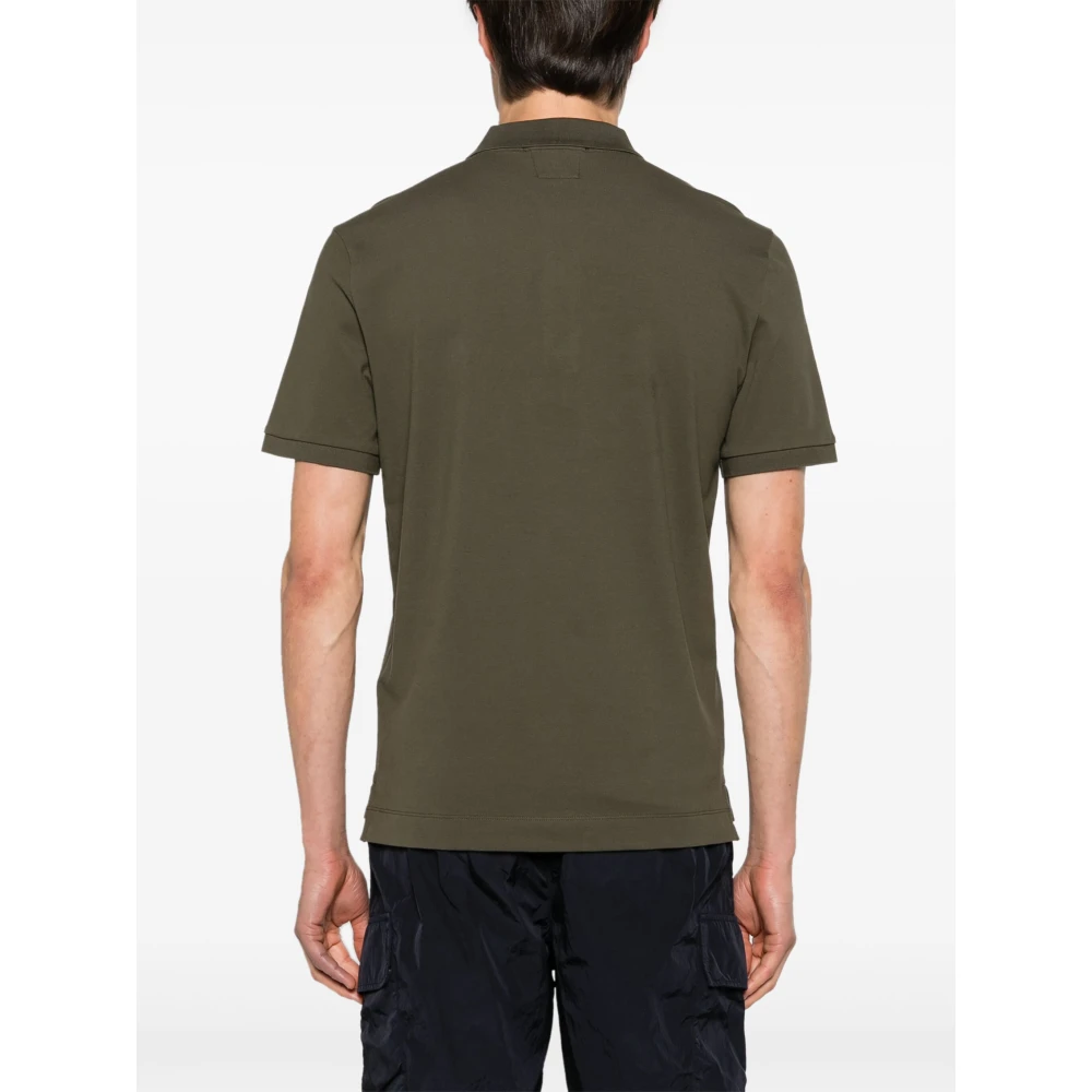 C.P. Company Logo Patch Polo Shirt Green Heren