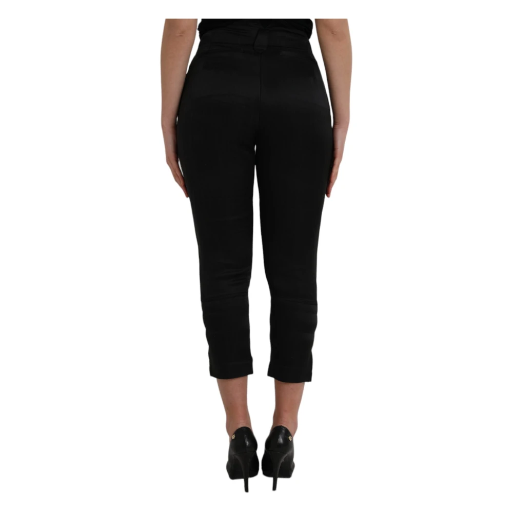 Ermanno Scervino Zwarte capribroek met hoge taille Black Dames