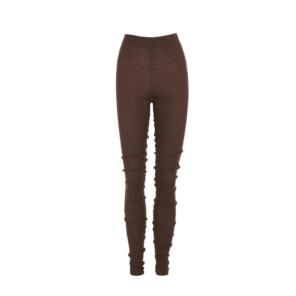 Cortana Genie leggings van maagdelijke wol mahonie Brown Dames