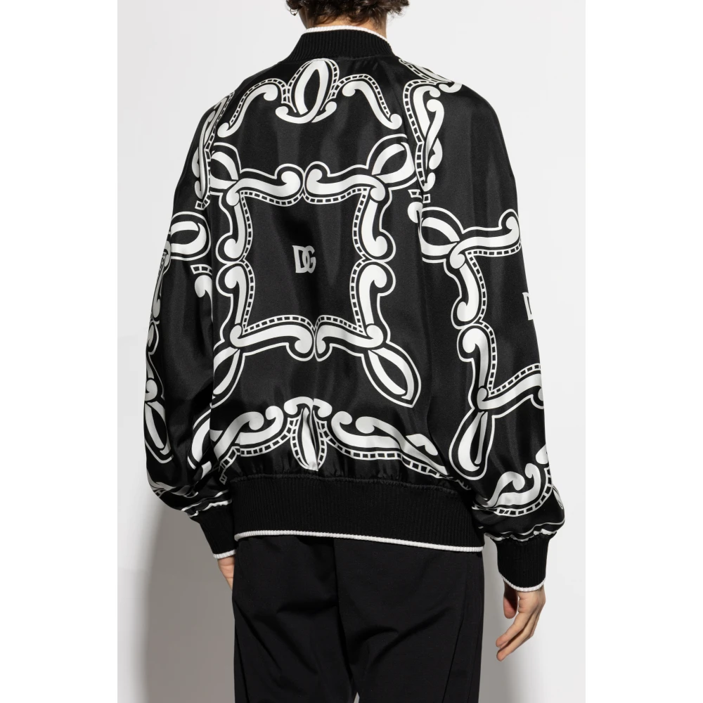 Dolce & Gabbana Zijden bomberjack Black Heren
