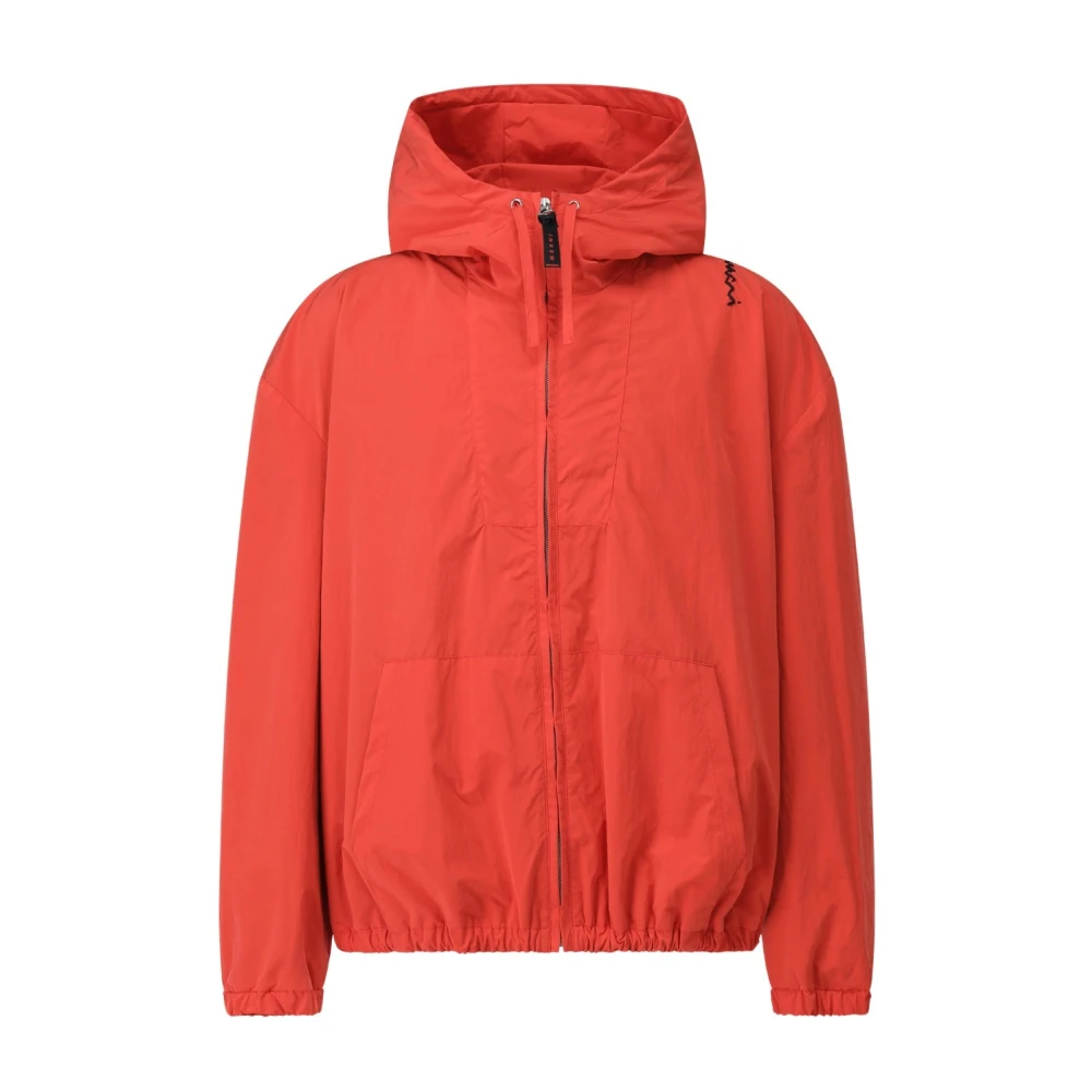 Marni Gewatteerde outdoorjas met capuchon Red Heren
