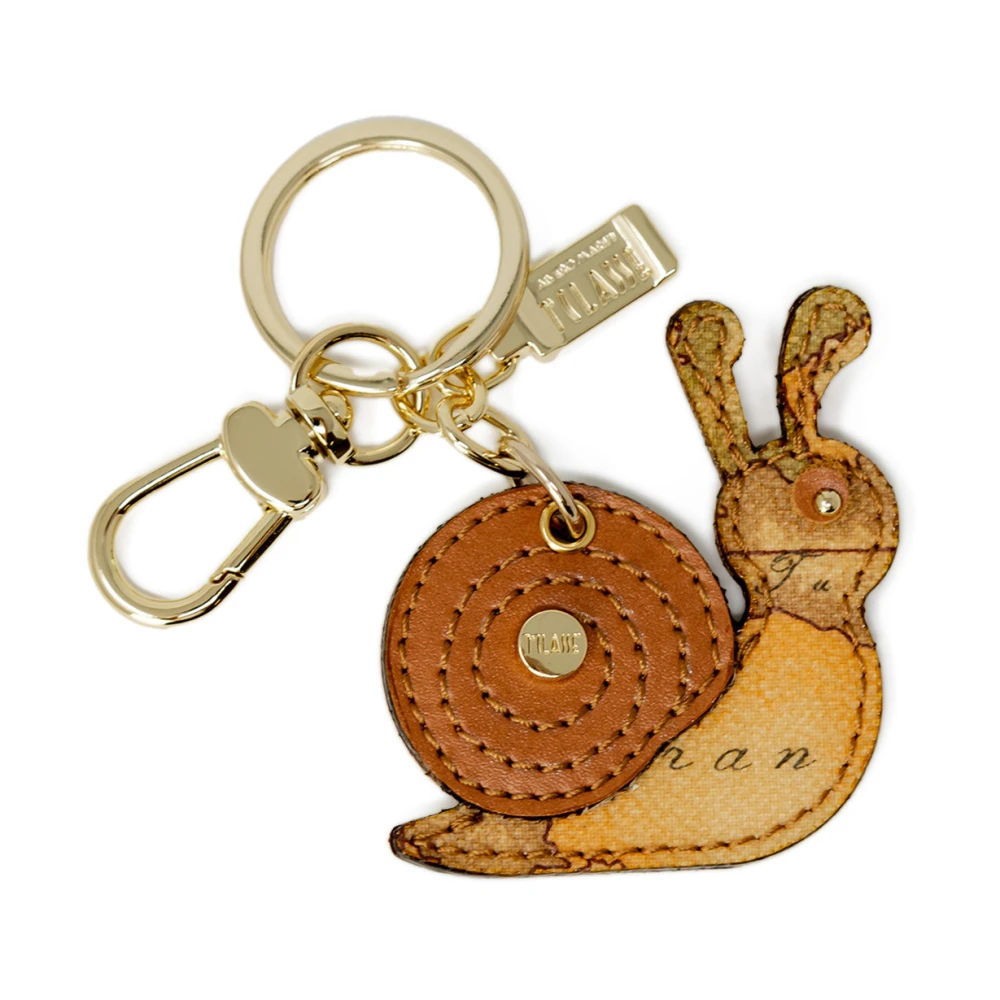 Alviero Martini 1a Classe Beige Leren Slak Sleutelhanger Beige Dames