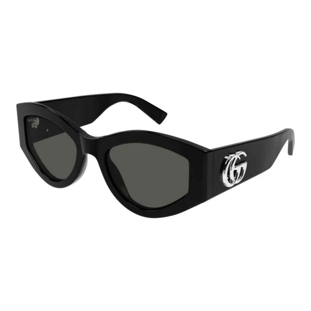 Gucci Unisex Black Sunglasses, 53 Mm, Oval Sunglasses