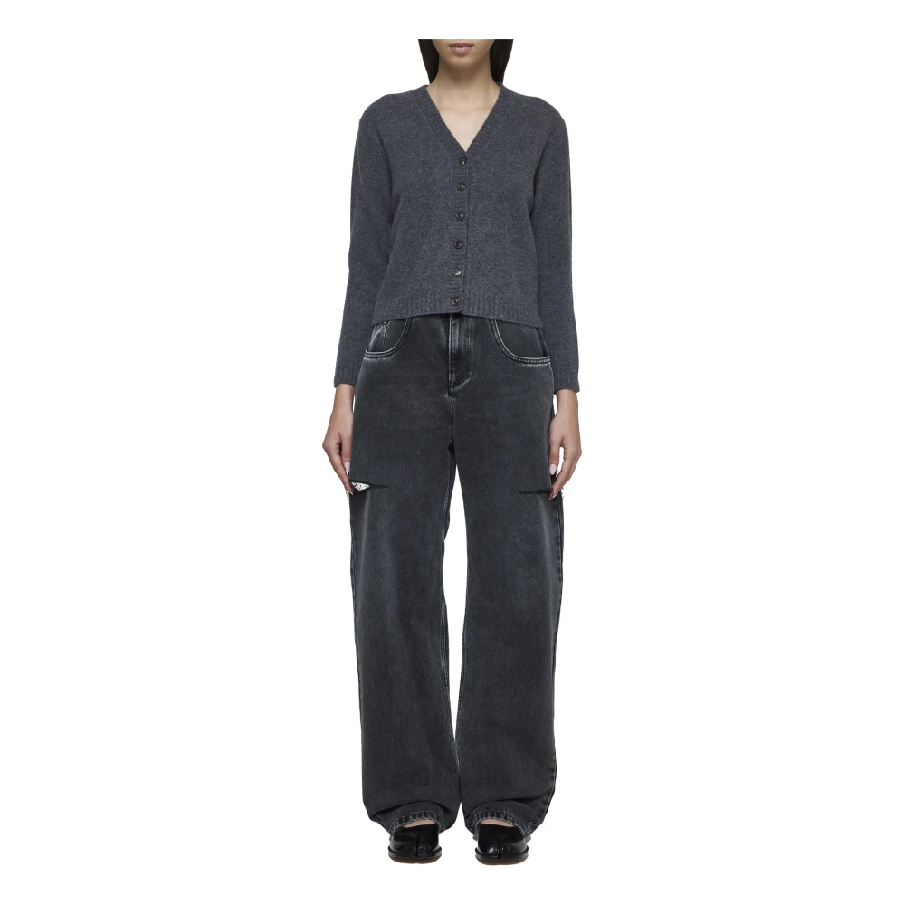 Maison Margiela Grijze Wol Vest Sweaters Black Dames