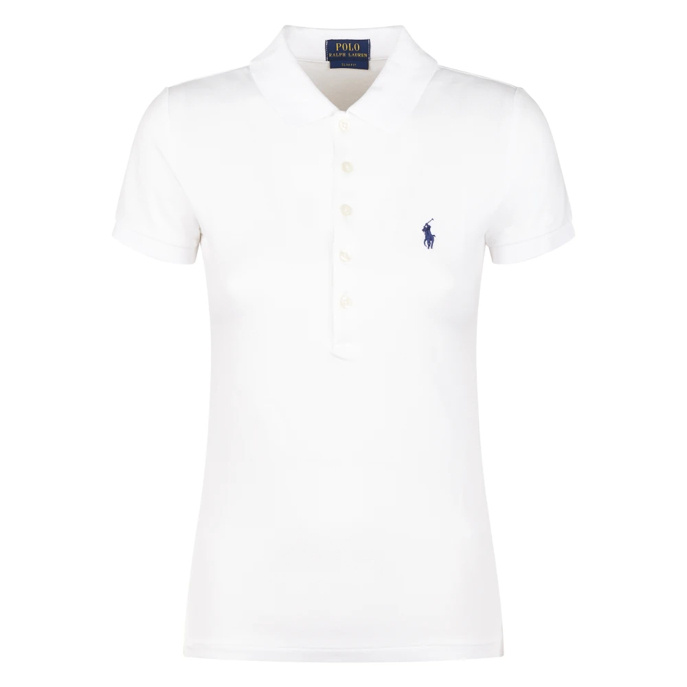 Polo Ralph Lauren Kvinno Vit Toppar Dam, Xs, 30/1 Stretch Mesh Polo