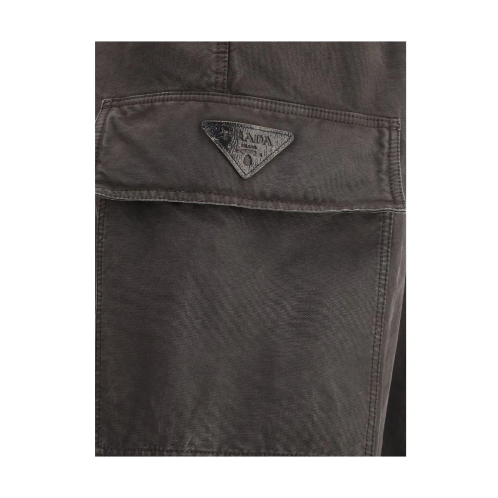 Prada Cargo Broek met Verstelbare Lengte Black Heren