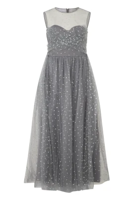 Heart-Neckline Lång Klänning