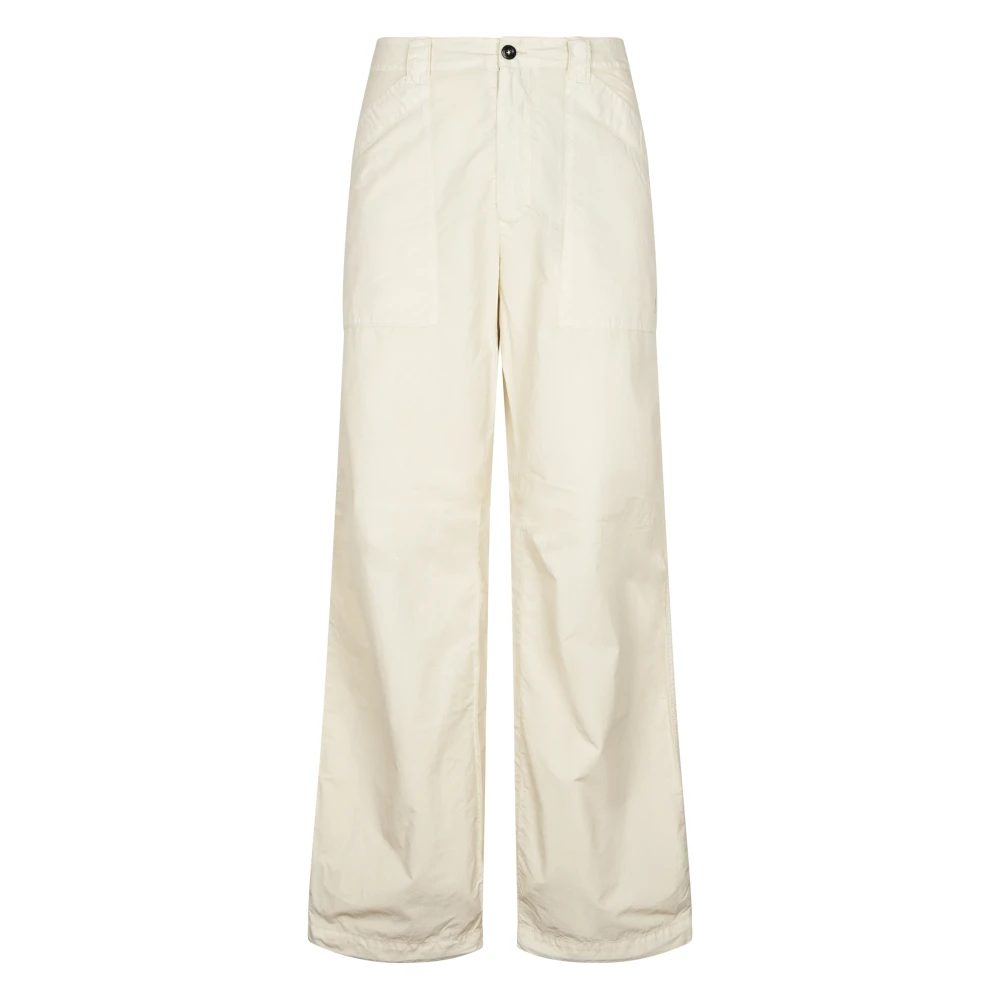 C.p. Company Men's Beige Wide Trousers, L, Flatt Nylon Loose Trousers