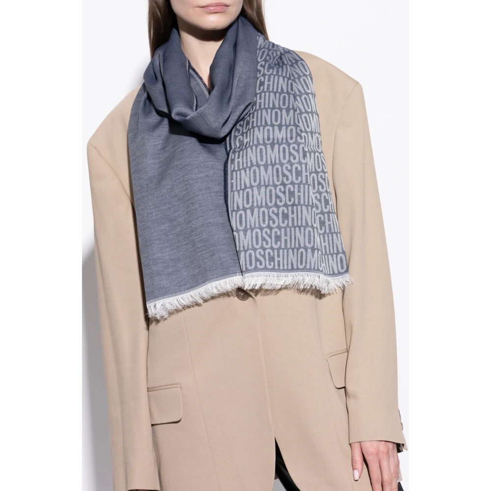 Moschino Sjaal met monogram Blue Unisex