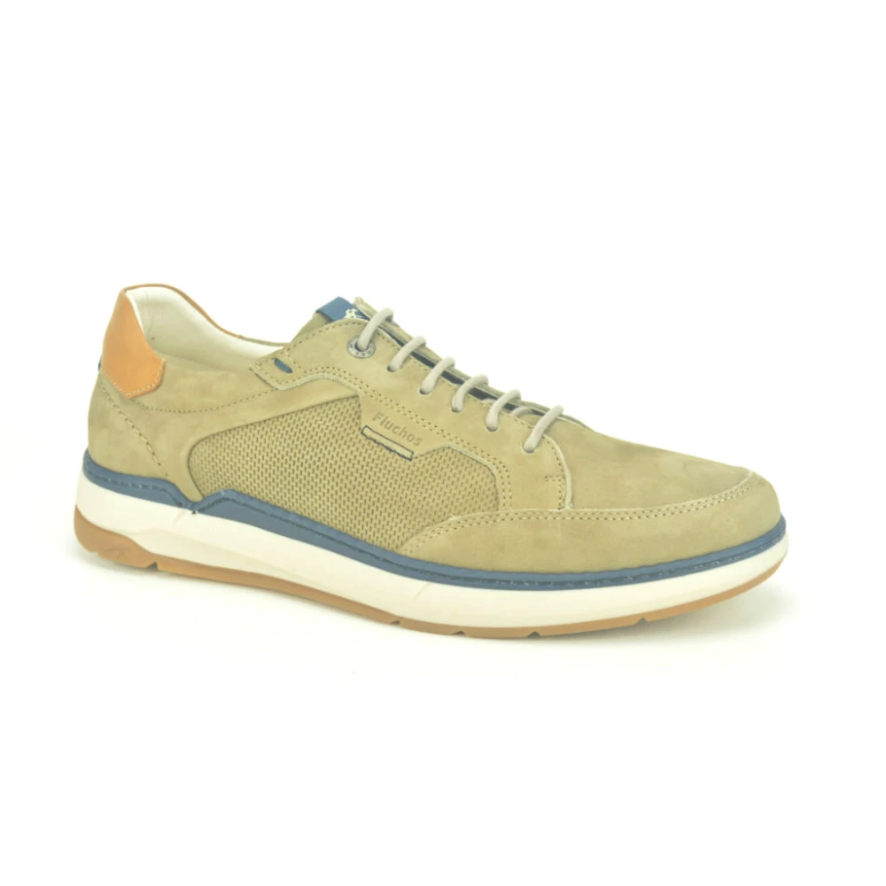 Fluchos Taupe Nubuc Sport Heren Schoenen Beige