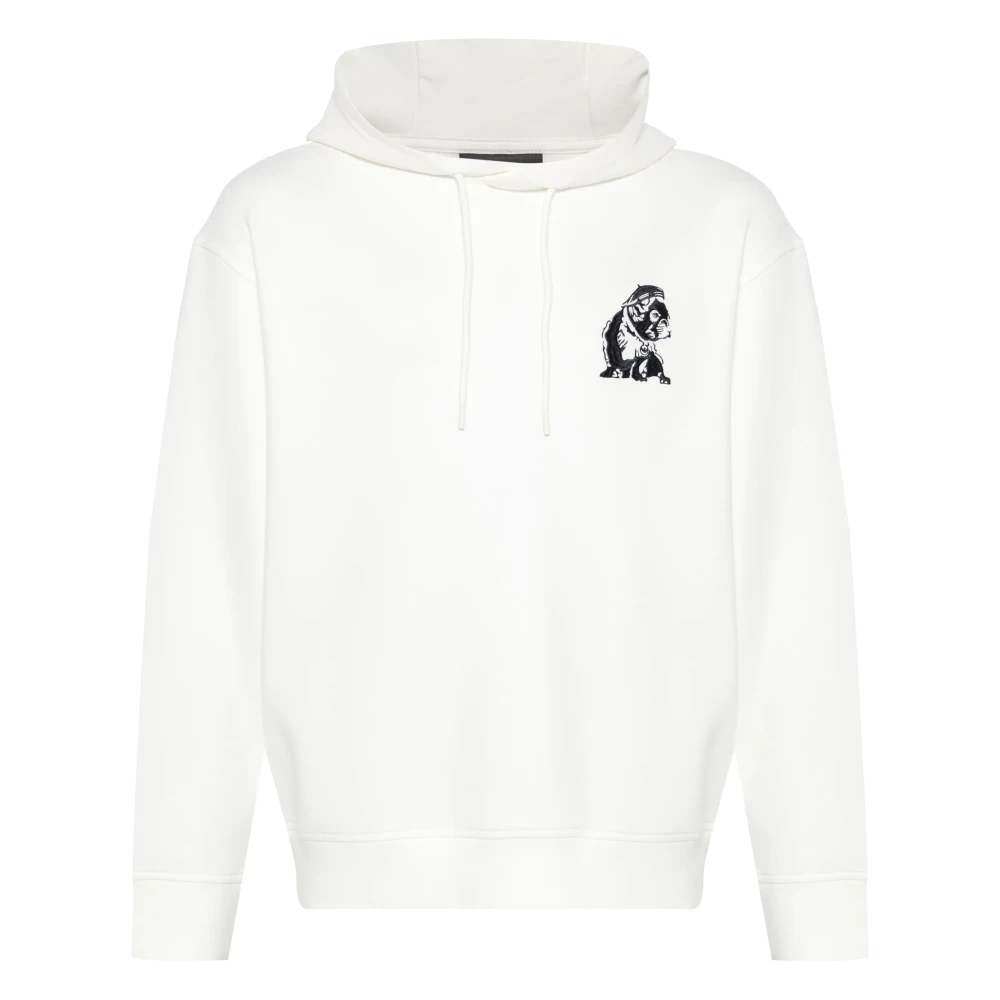 Emporio Armani Katoenmix Hoodie White Heren