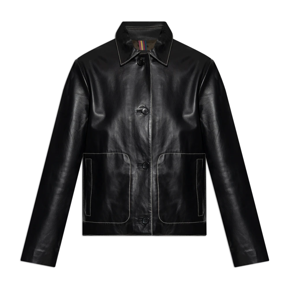 PS By Paul Smith Leren jas Black Dames