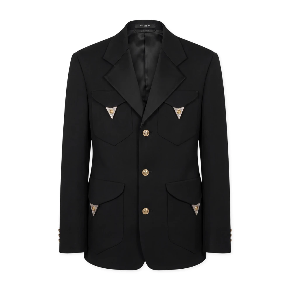 Versace Hombre Negro - Blazer De Lana Elástica - Jackets - M